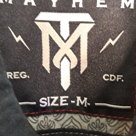 Tranquility Mayhem Mens Medium Button-Down Long Sleeve Shirt Black Western Style - Picture 5 of 9